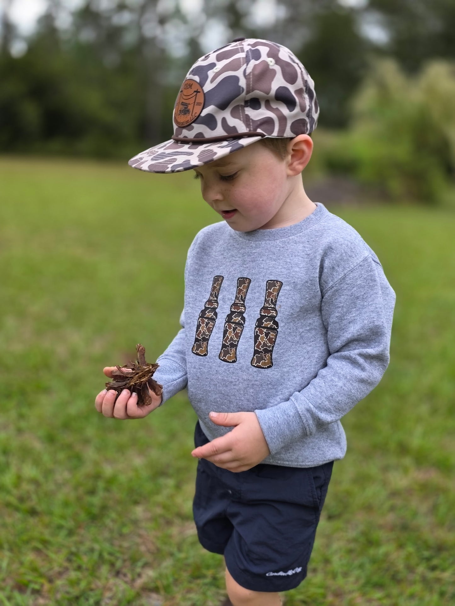 Camo Duck Calls Sweatshirt-Gray