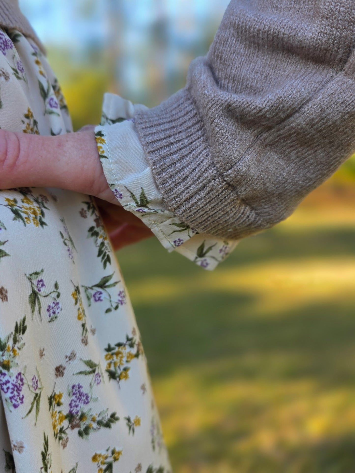 Floral Midi Dress with Knit top