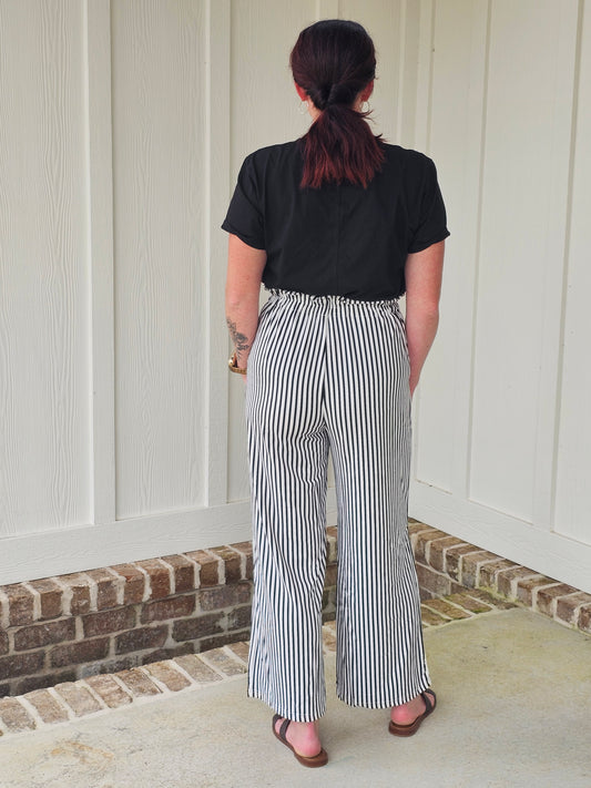 Ldc Striped Knot Natural Pocket Pants