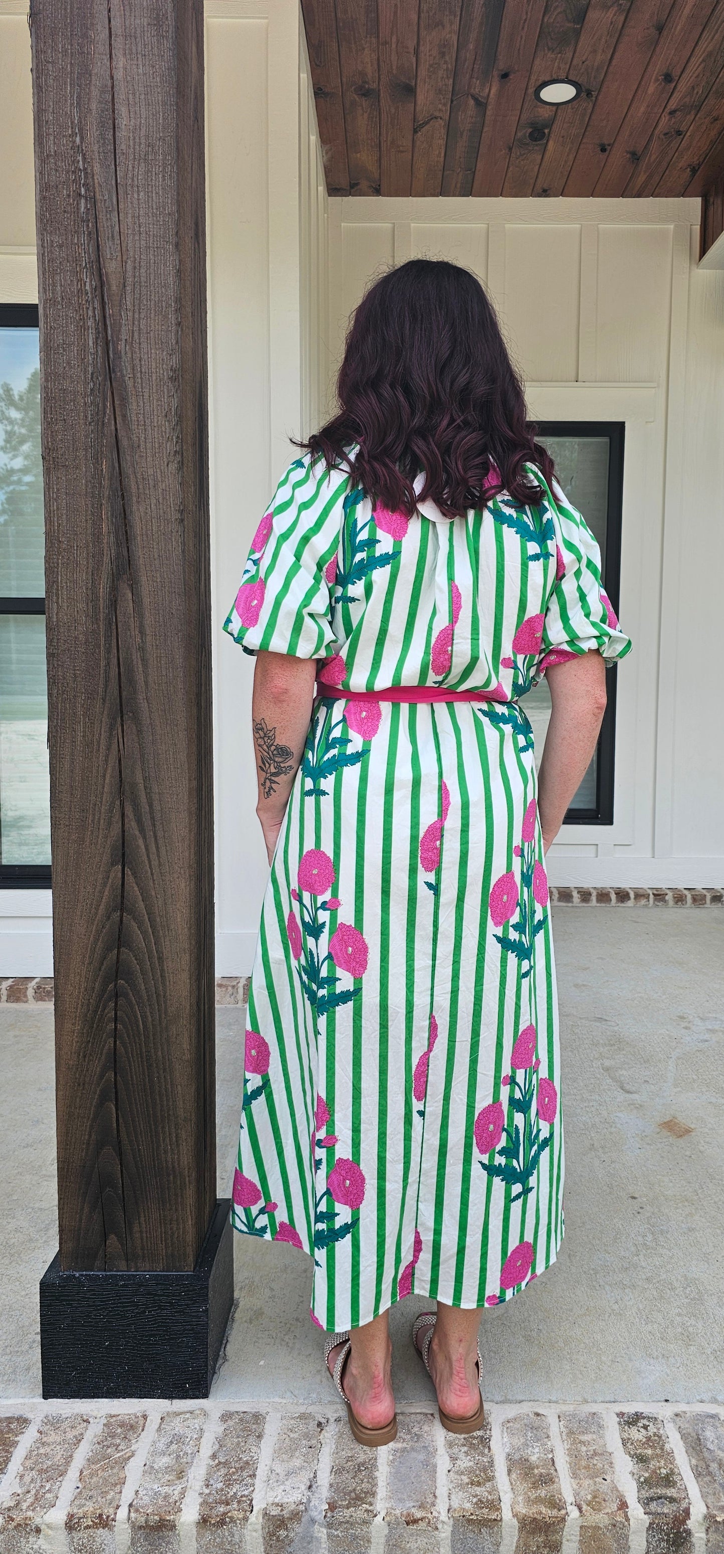 Umgee Floral Print Midi Dress