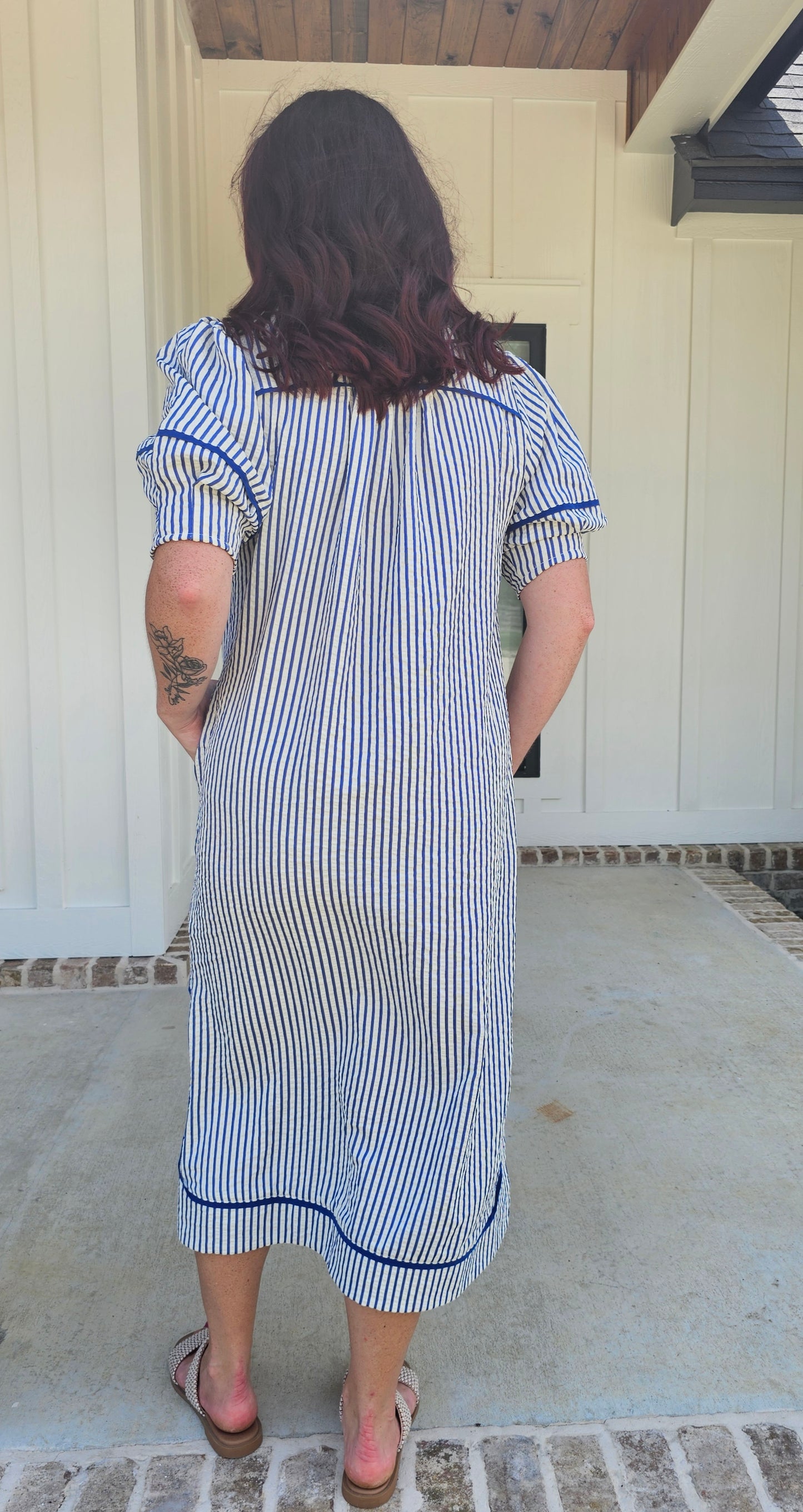 Umgee Blue Stripe Dress