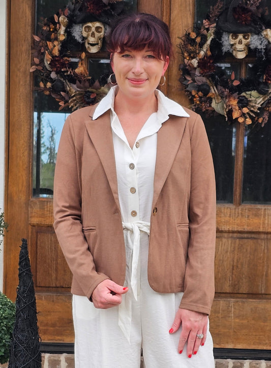 Classic Single-Button Tailored Blazer