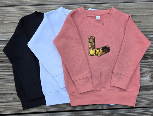 Sequin Shotgun Shells Sweatshirt-Mauve