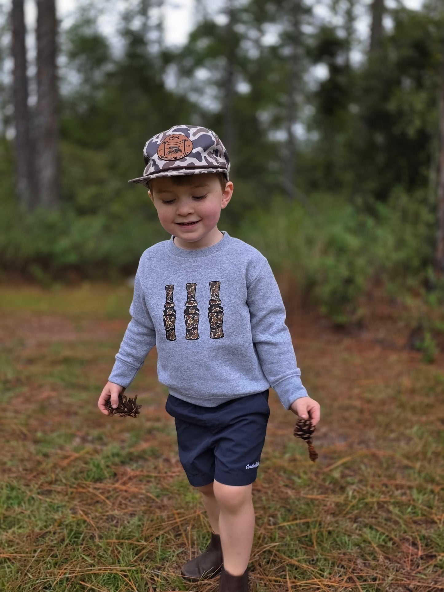 Camo Duck Calls Sweatshirt-Gray