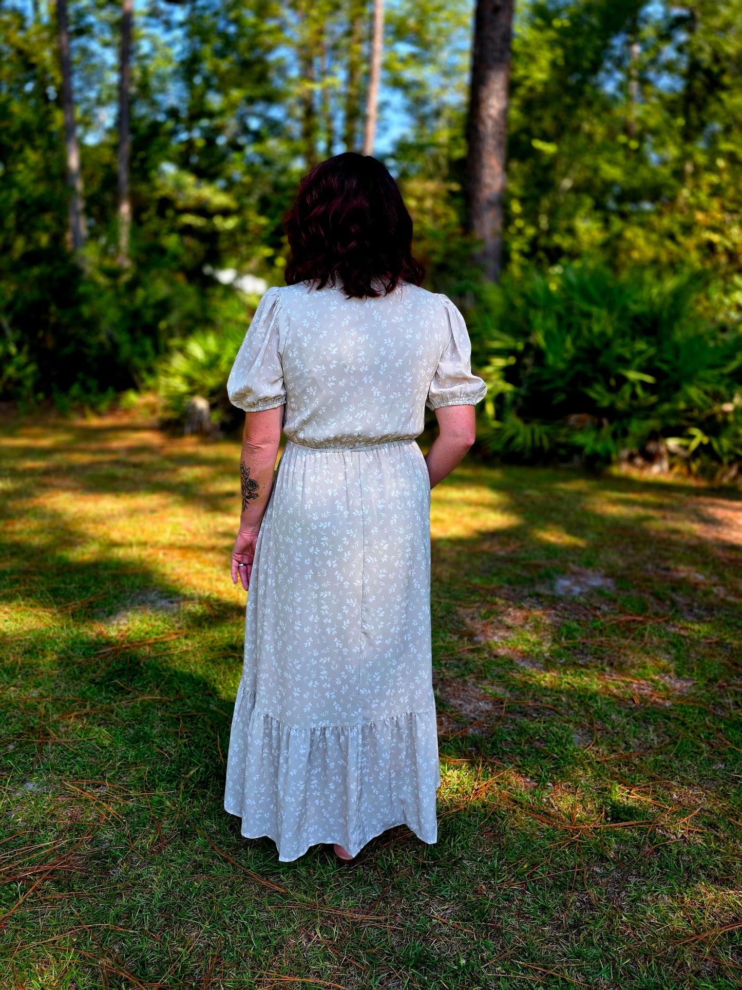 Willow Cream Floral Wrap Maxi Dress