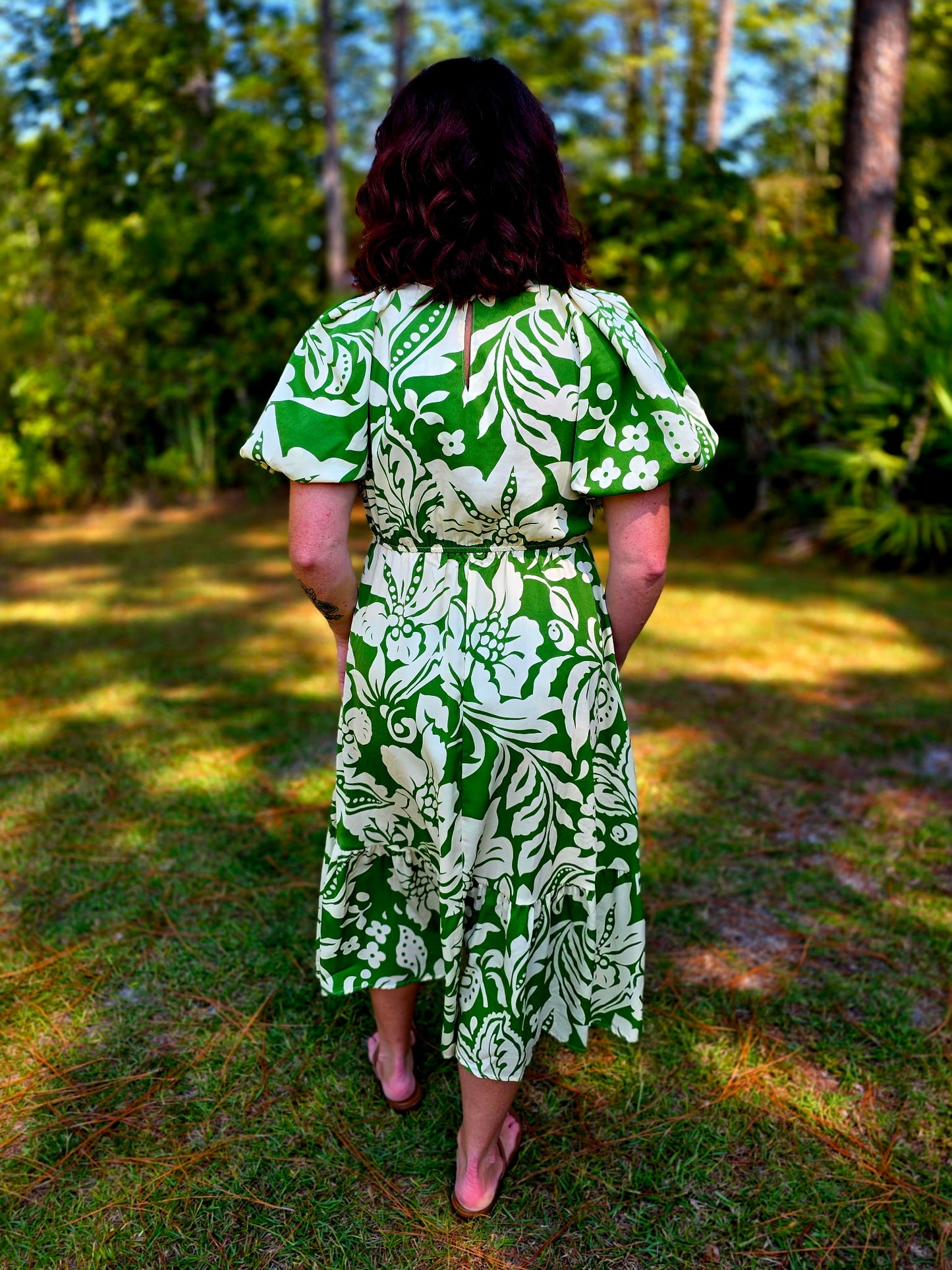Botanical Breeze Midi Dress by Umgee-Green