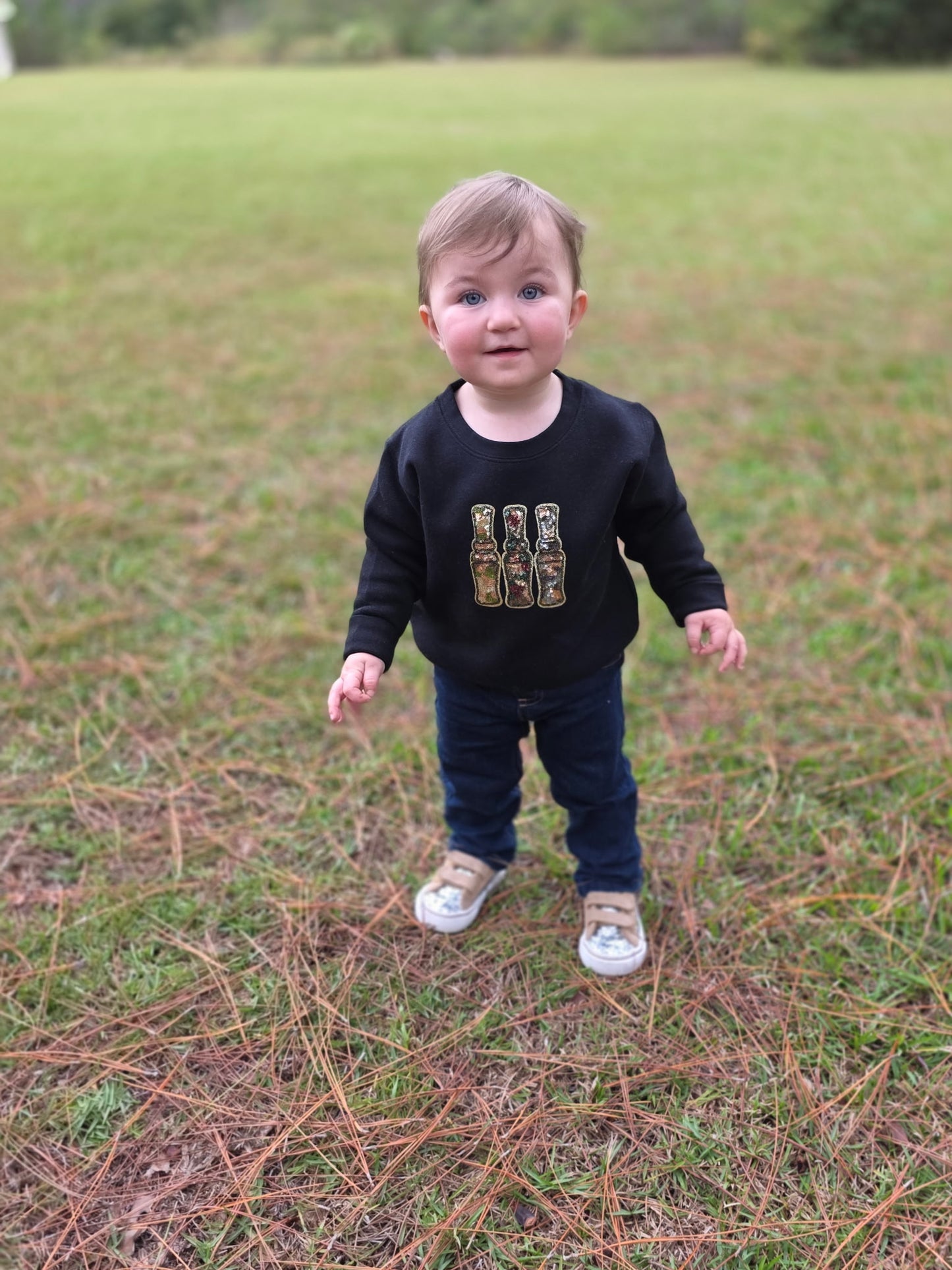 Sequin Duck Calls Sweatshirt-White