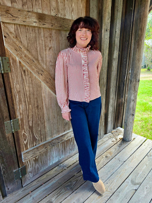 High Rise Wide Leg Denim Pants by Umgee-Dark Denim