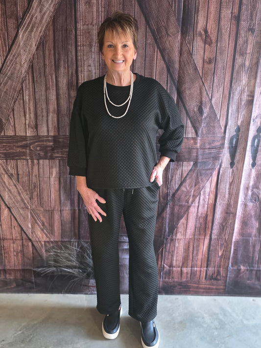 Jodifl Long Sleeve Two Piece Set-Black