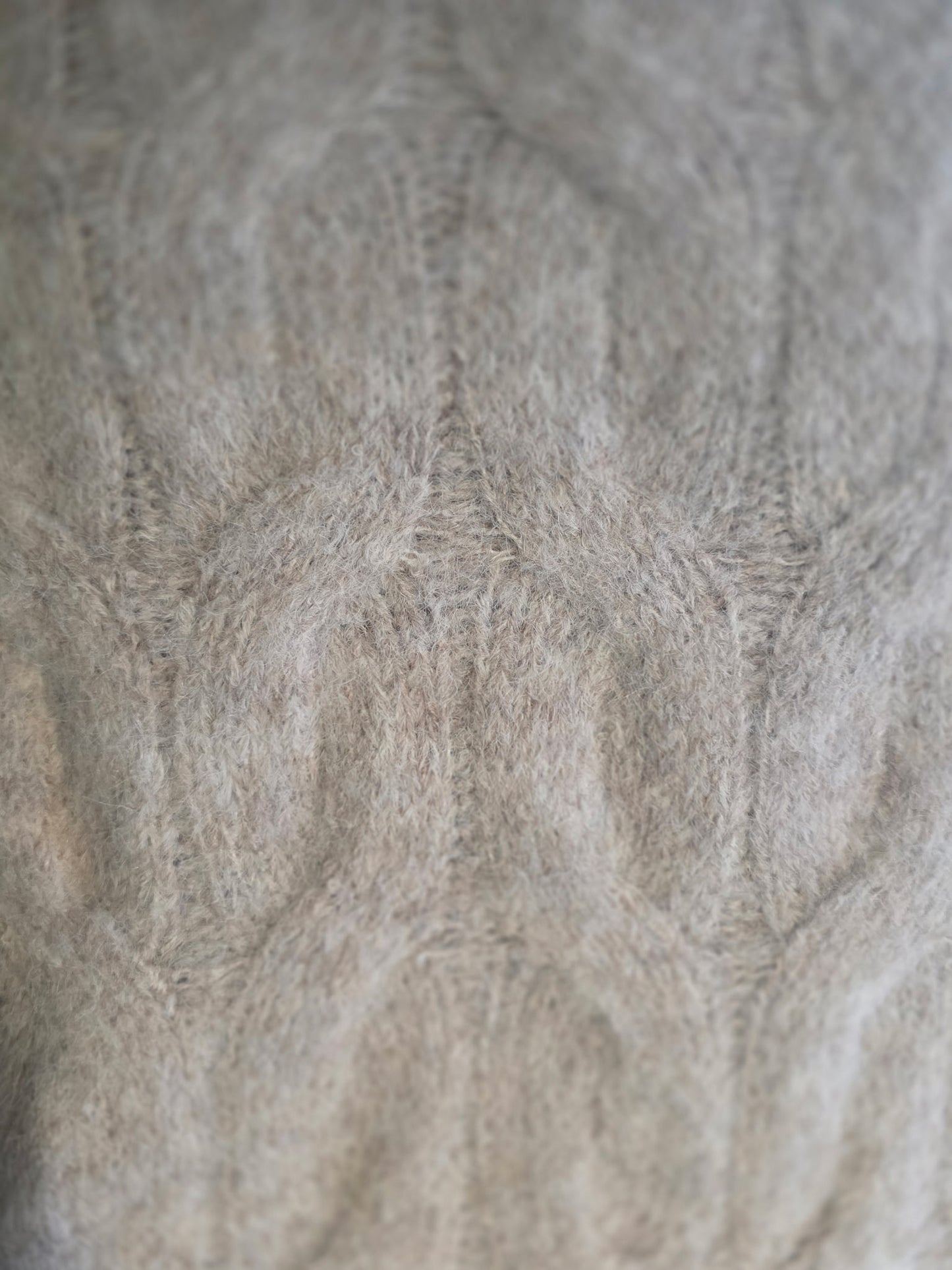 Umgee Cable Knit Sweater-Stone