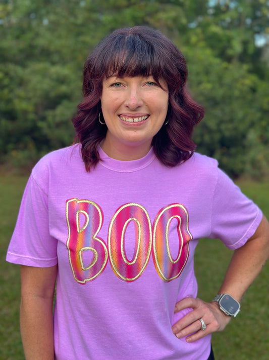 BOO Halloween Shirt-Neon Violet