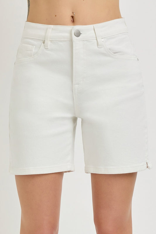 Risen White Denim Shorts