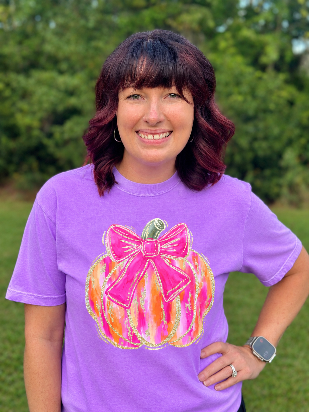 Pumpkin Halloween Shirt-Neon Violet