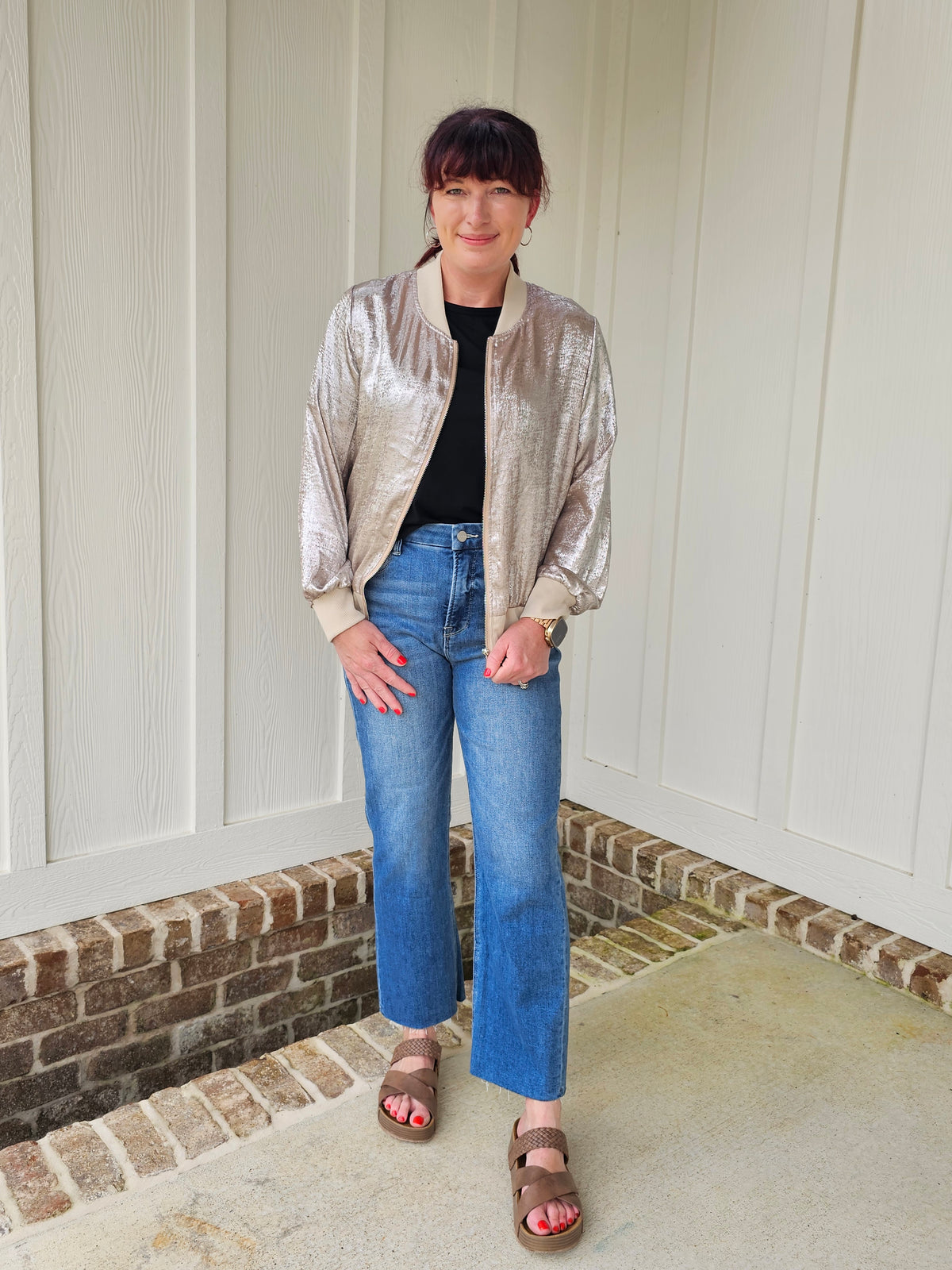 Shimmer Chic Zip-Up Jacket