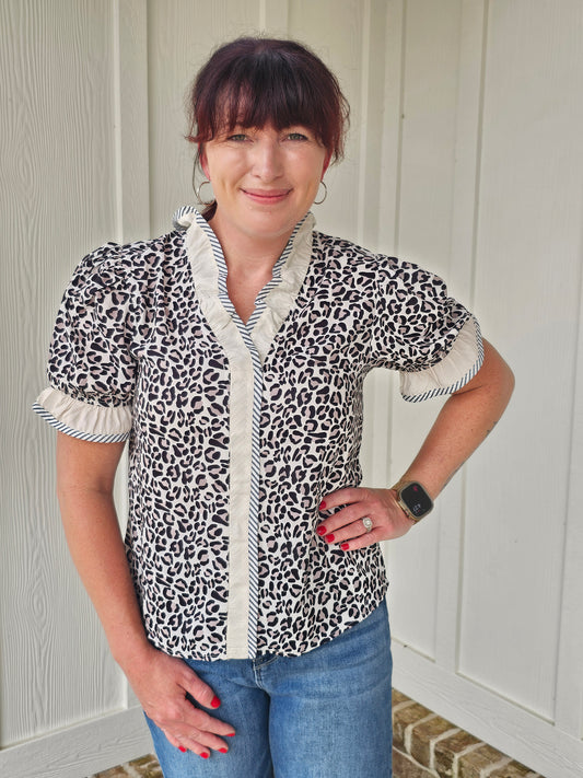 66 Disco Cheetah Blouse