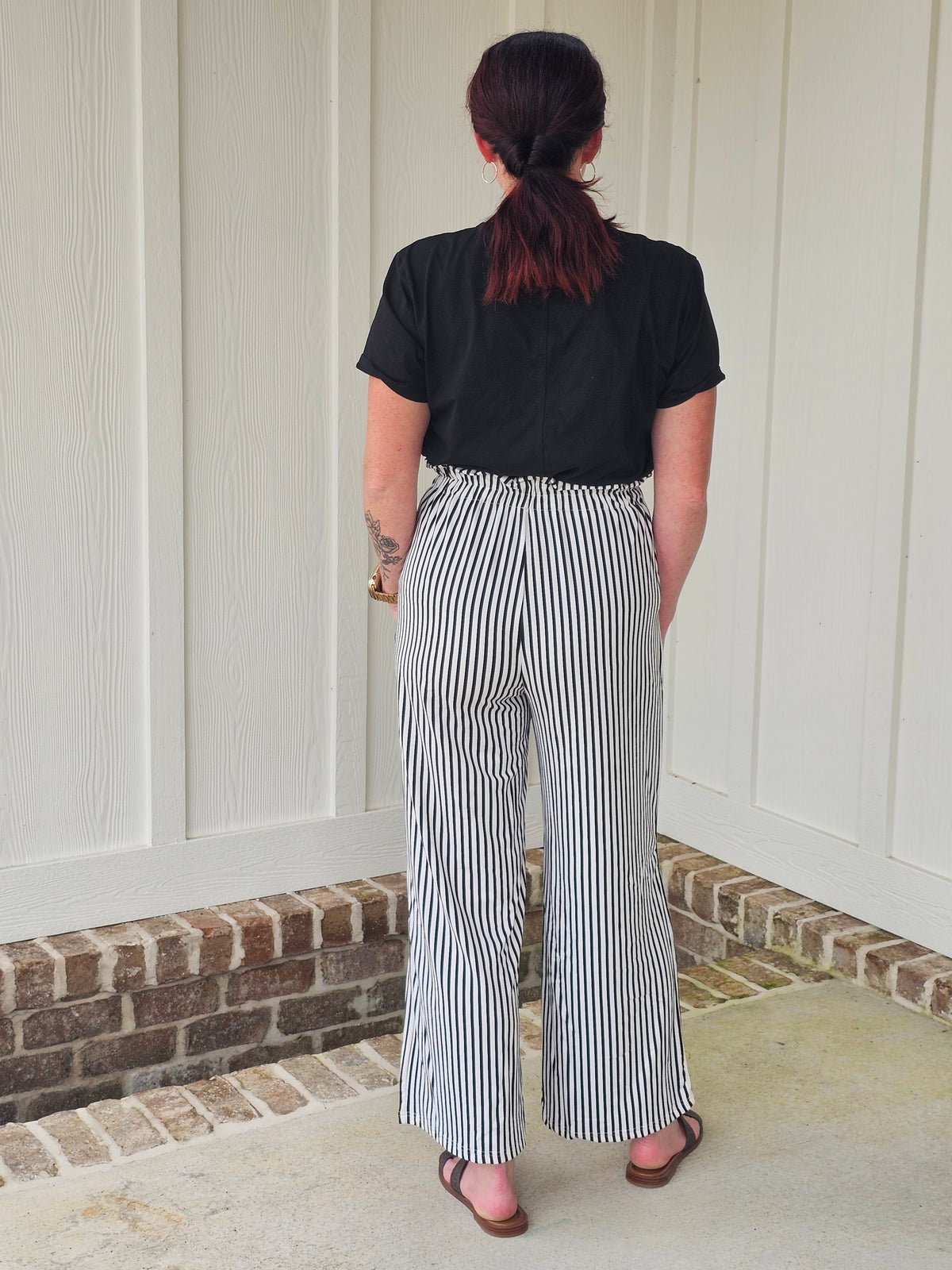 Ldc Striped Knot Natural Pocket Pants