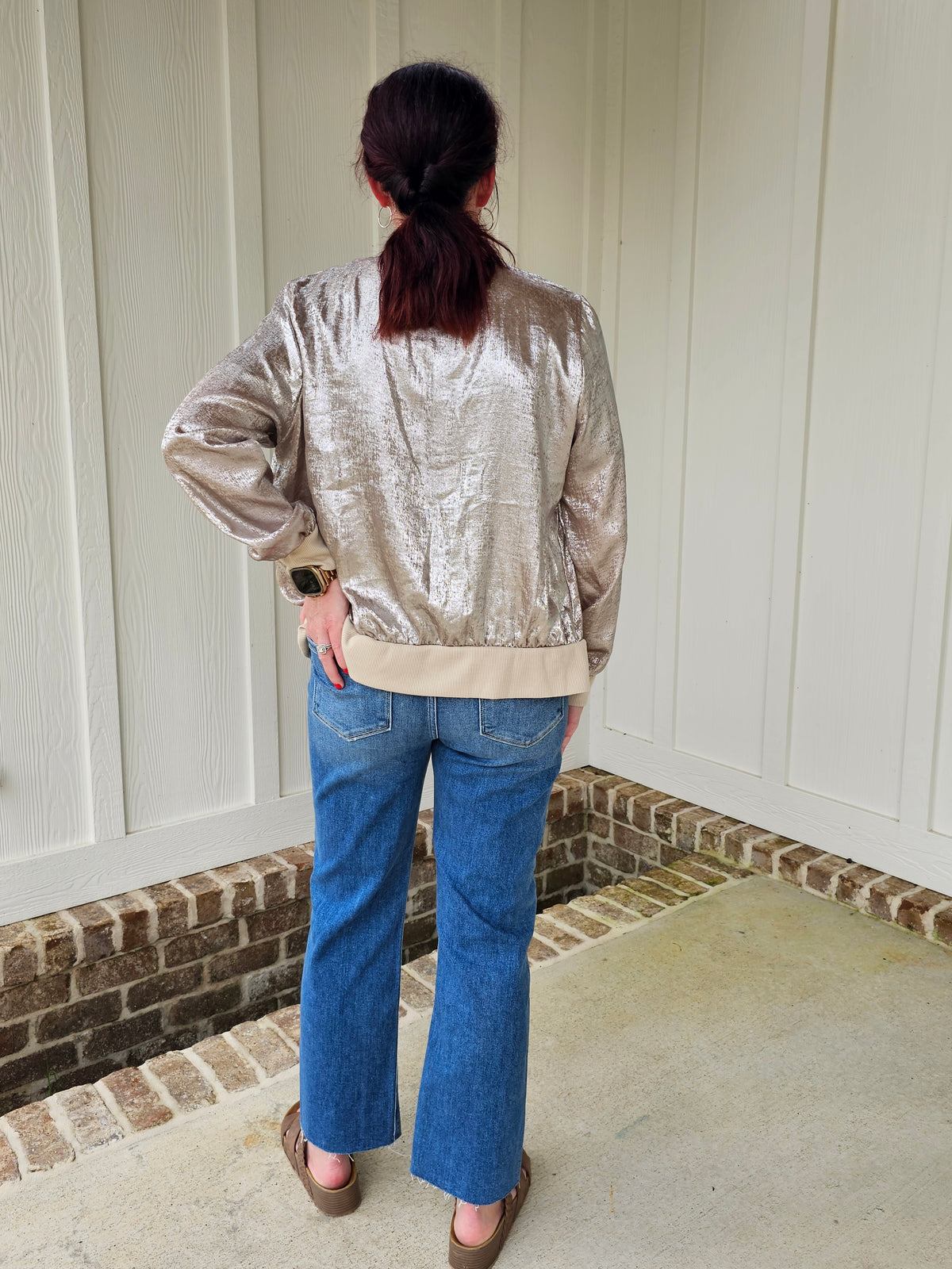 Shimmer Chic Zip-Up Jacket
